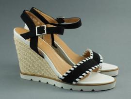 Marqullz Sandales compensées 6240 tressées noires 2