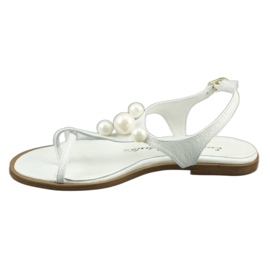 Exclusive Sandales avec perles 618 blanc 1