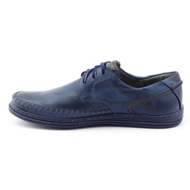 Polbut Chaussures homme cuir J44PŁ Bleu marine 1