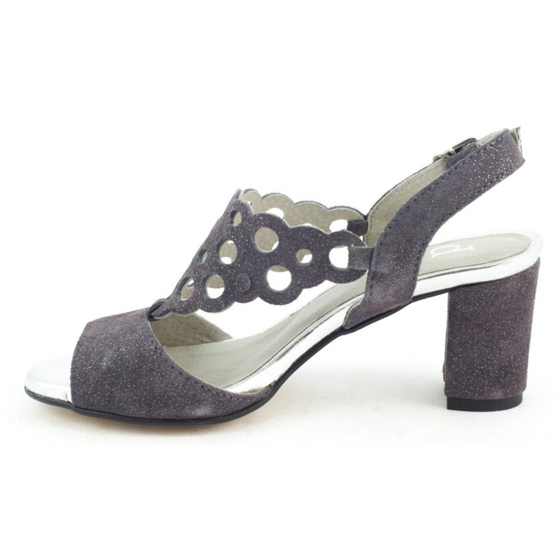 Dolce Pietro Sandales femme en daim sur un poteau en acier 2083 gris 1