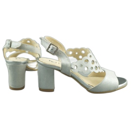 Dolce Pietro Sandales en daim pour femmes sur le poteau 2083 en blanc et argent blanche multicolore 4