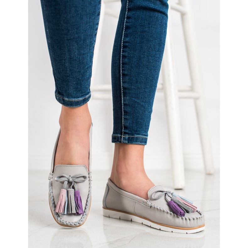 Evento Mocassins En Cuir À Franges beige 2