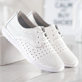 Kylie Chaussures en cuir ajouré blanc 2