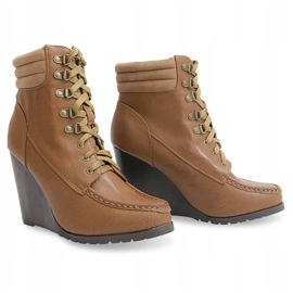 Bottes hautes compensées brun 1