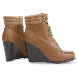 Bottes hautes compensées brun 2