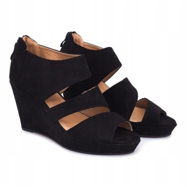 Sandales Compensées Espadrilles J-13 Noir le noir 3