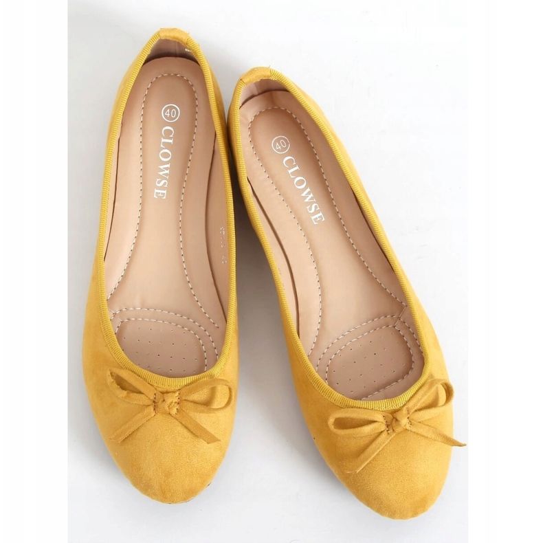 Ballerines en daim miel 9F116 Jaune 1