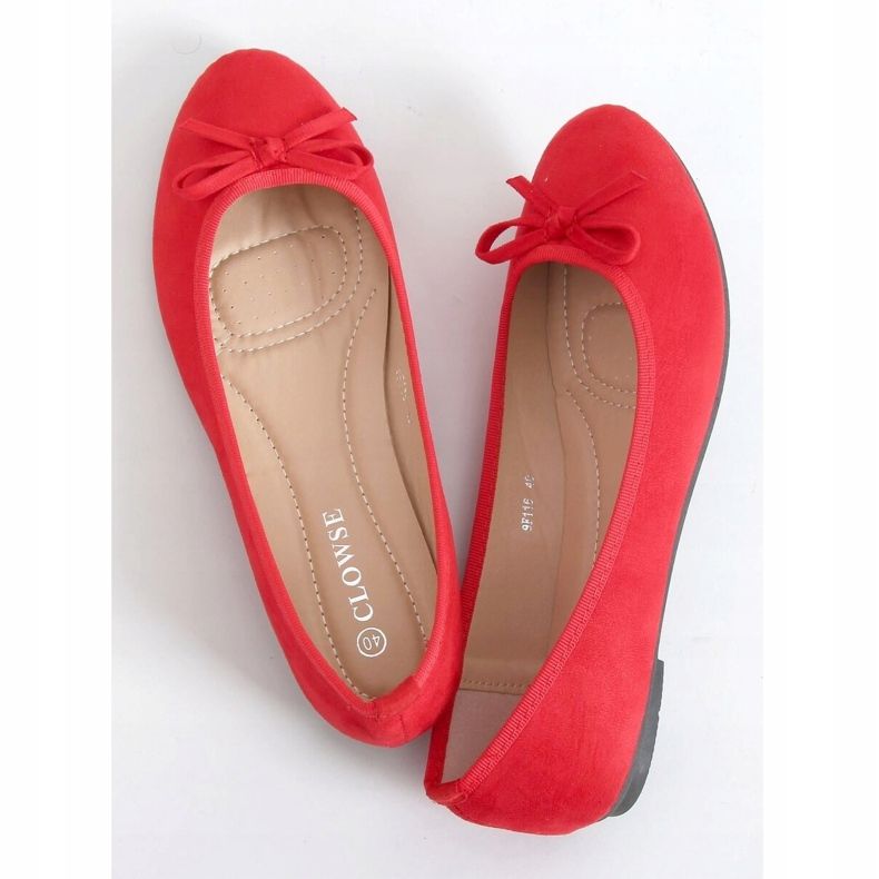 Ballerines en daim rouge 9F116 Rouge 1