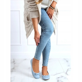 Ballerines en daim bleu 9F116 L.BLUE 4