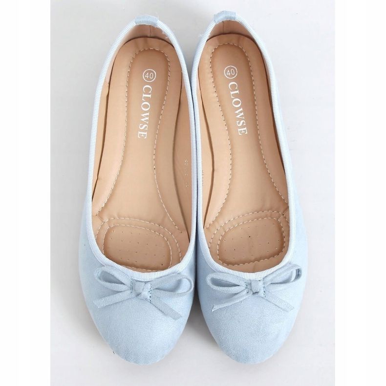 Ballerines en daim bleu 9F116 L.BLUE 1