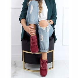Baskets sur un talon compensé caché M329 Wine Red rouge 1