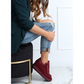 Baskets sur un talon compensé caché M329 Wine Red rouge 2
