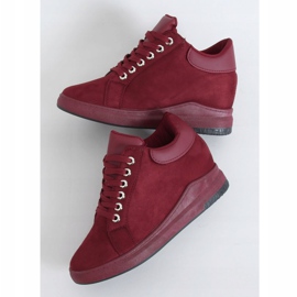 Baskets sur un talon compensé caché M329 Wine Red rouge 3