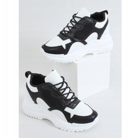 Chaussures de sport compensées noires et blanches 3171 Noir 1