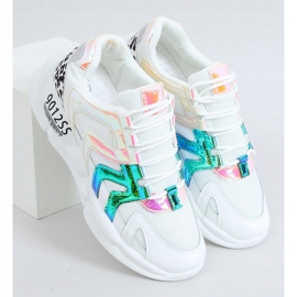 Chaussures de sport blanches B0-233 Jaune multicolore 1