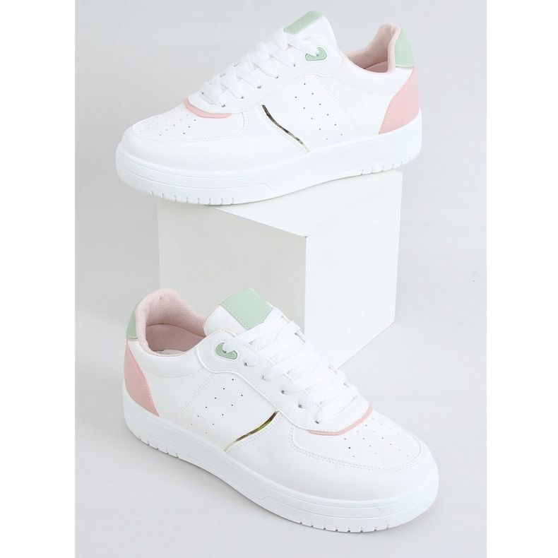 Chaussures de sport femme blanches BL218P Rose 1