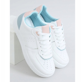Chaussures de sport femme blanches BL218P Bleu 1