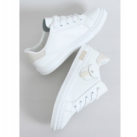 Baskets femme blanches et beiges LA132P Beige 2