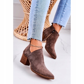 Nicole Bottines Femme Avec Découpe En Daim Marron Lawrence brun 5