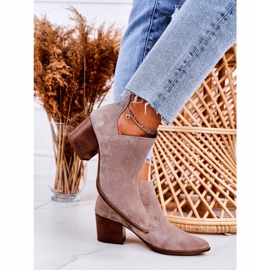 Nicole Bottes pour femmes avec une découpe en daim cappuccino Lawrence brun multicolore 5