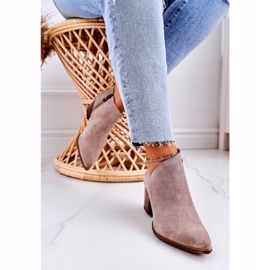 Nicole Bottes pour femmes avec une découpe en daim cappuccino Lawrence brun multicolore 6