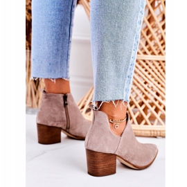 Nicole Bottes pour femmes avec une découpe en daim cappuccino Lawrence brun multicolore 4