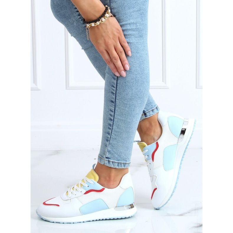 Chaussures de sport multicolores C915 BLANC / BLEU / JAUNE blanche 2