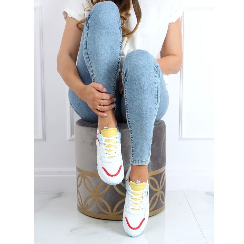 Chaussures de sport multicolores C915 BLANC / BLEU / JAUNE blanche 1