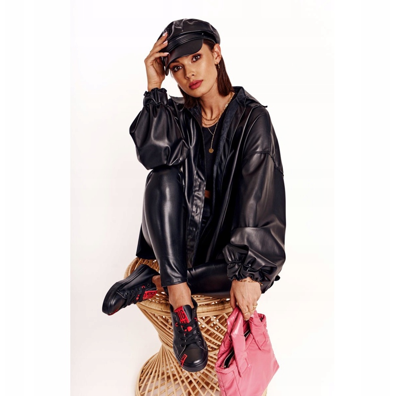 Baskets en cuir pour femmes Big Star EE274303 Noir le noir 2