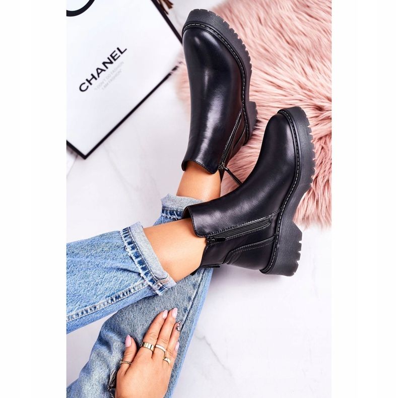 J.STAR But Bottes Chaudes Femme Sur Une Semelle En Caoutchouc Black Moon Walk noir 3