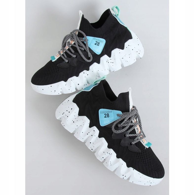 Noir NB387 Chaussures de sport à semelles hautes noires 1