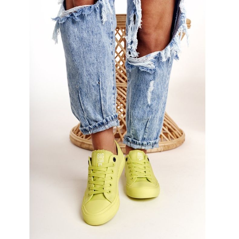 Baskets Femme Big Star Lime AA274012 jaune 1