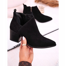 Nicole Boots Femme En Daim Découpé Noir Lawrence le noir 7