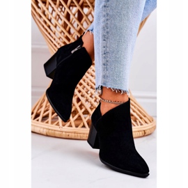 Nicole Boots Femme En Daim Découpé Noir Lawrence le noir 4