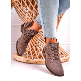 Nicole Bottines Susannah Femme Ajourées En Daim Marron brun 4