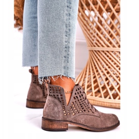 Nicole Bottines Susannah Femme Ajourées En Daim Marron brun 5
