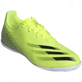 Chaussures de foot Adidas X Ghosted.4 In M FW6906 blanc, jaune néon vert 3