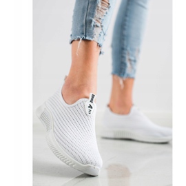 SHELOVET Baskets confortables en textile blanche 2