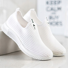 SHELOVET Baskets confortables en textile blanc 1