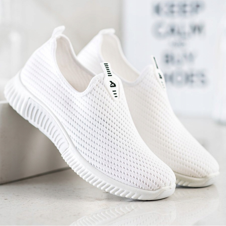 SHELOVET Baskets confortables en textile blanche 1