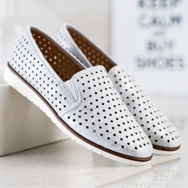 Kylie Slipons ajourés brillants argent 1