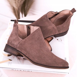 Nicole Bottines Femme Avec Découpe En Daim Marron Clarence brun 6