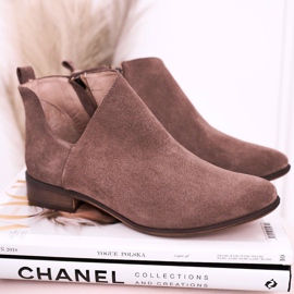 Nicole Bottines Femme Avec Découpe En Daim Marron Clarence brun 8