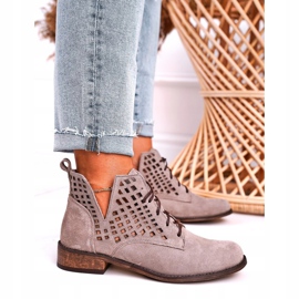 Nicole Bottes Susannah Femme Cappuccino Ajourées En Daim brun 7