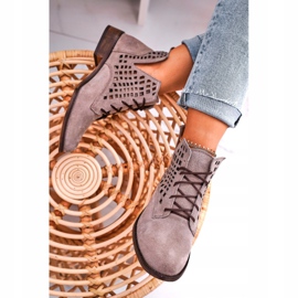 Nicole Bottes Susannah Femme Cappuccino Ajourées En Daim brun 6