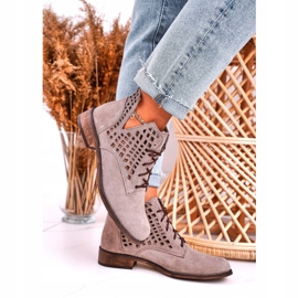Nicole Bottes Susannah Femme Cappuccino Ajourées En Daim brun 8