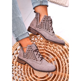 Nicole Bottes Susannah Femme Cappuccino Ajourées En Daim brun 10