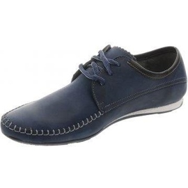 Lemar Mocassins homme à lacets 872 bleu marine 1