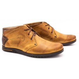 Polbut Boots cuir homme C37SW rouge brun jaune 2