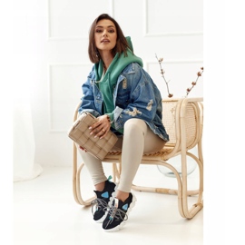 PS1 Chaussettes de sport pour femmes Black Fashion Pioneer le noir bleu 1